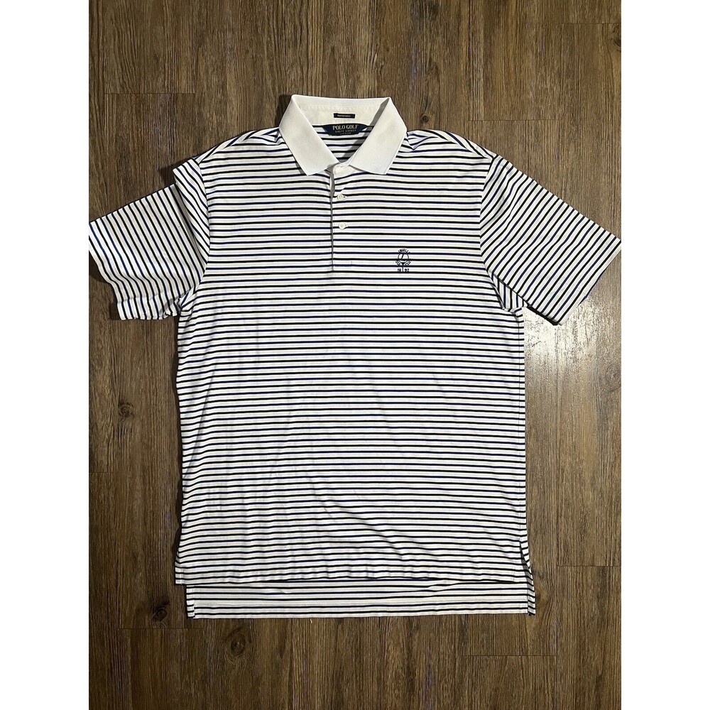 Polo Ralph Lauren Performance Polo Shirt Mens Large Striped Golf Linville